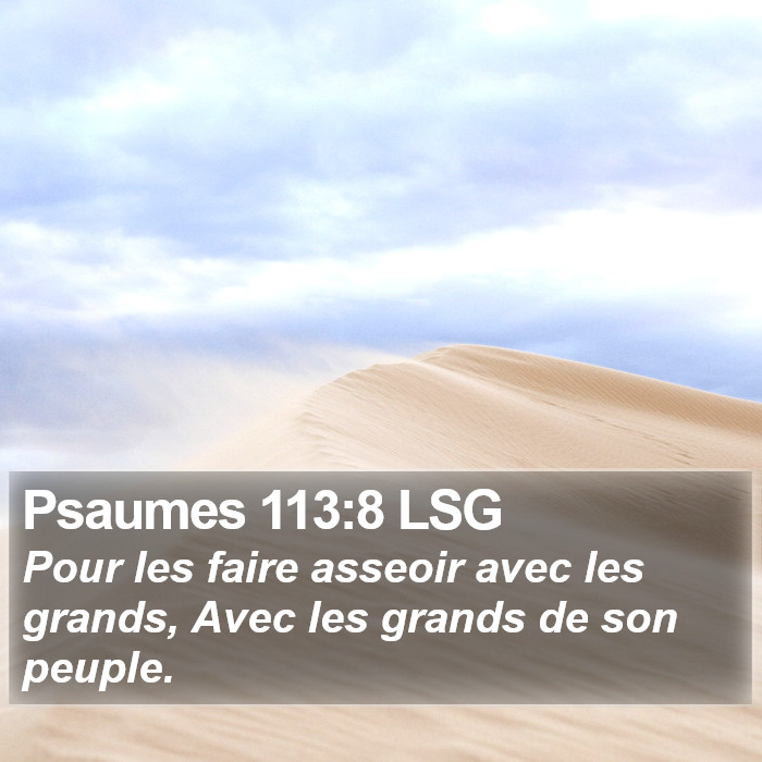 Psaumes 113:8 LSG Bible Study
