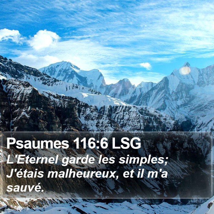 Psaumes 116:6 LSG Bible Study