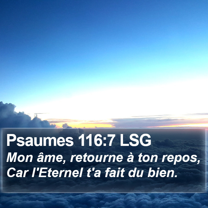 Psaumes 116:7 LSG Bible Study
