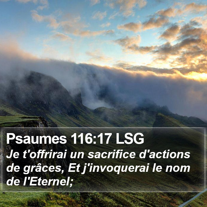 Psaumes 116:17 LSG Bible Study