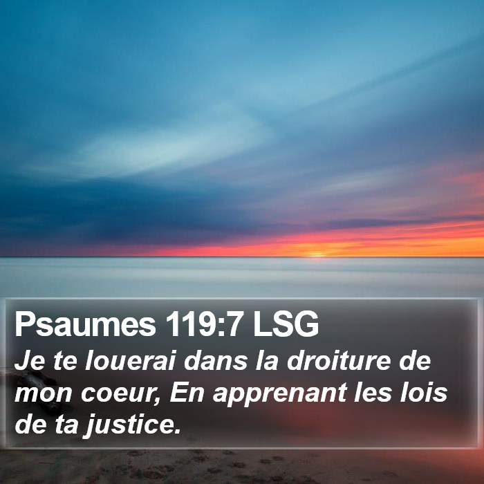 Psaumes 119:7 LSG Bible Study