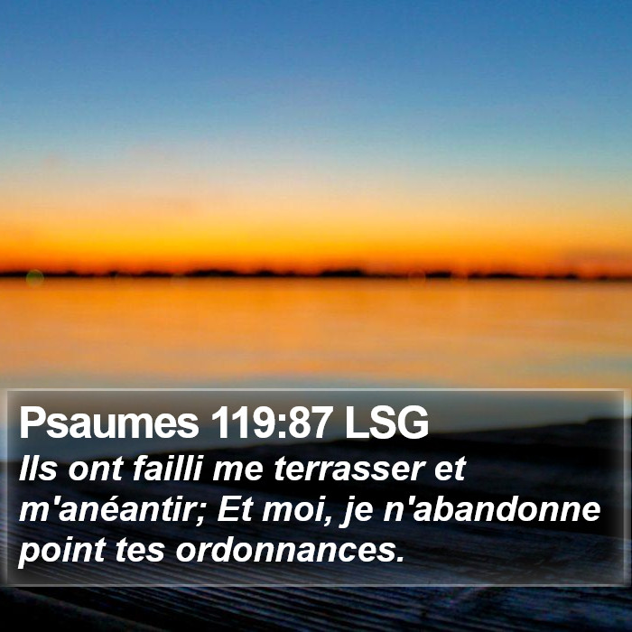 Psaumes 119:87 LSG Bible Study