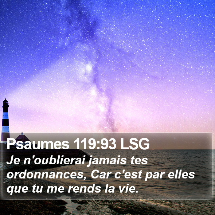 Psaumes 119:93 LSG Bible Study