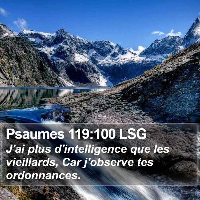 Psaumes 119:100 LSG Bible Study