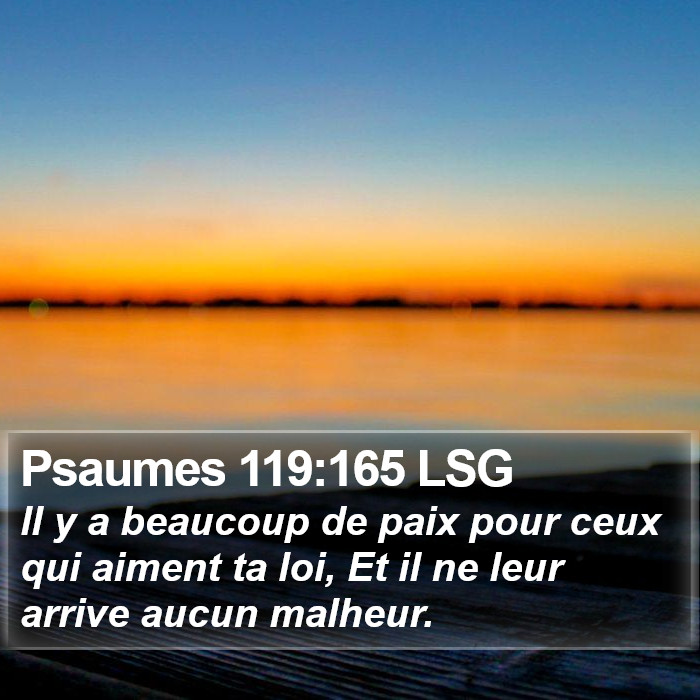 Psaumes 119:165 LSG Bible Study