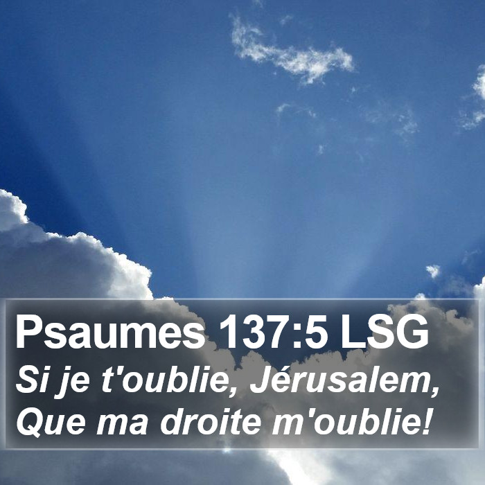 Psaumes 137:5 LSG Bible Study