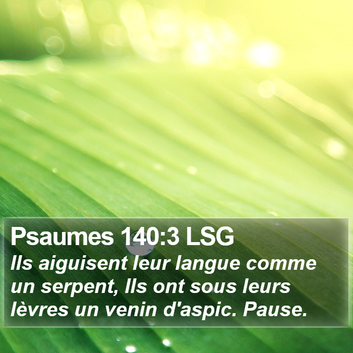 Psaumes 140:3 LSG Bible Study