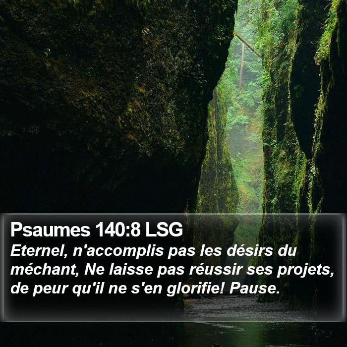 Psaumes 140:8 LSG Bible Study