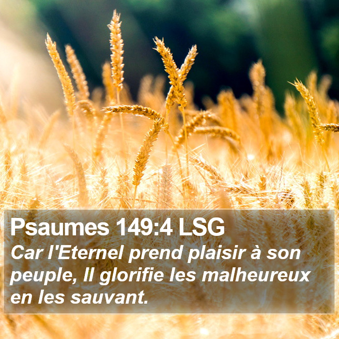 Psaumes 149:4 LSG Bible Study