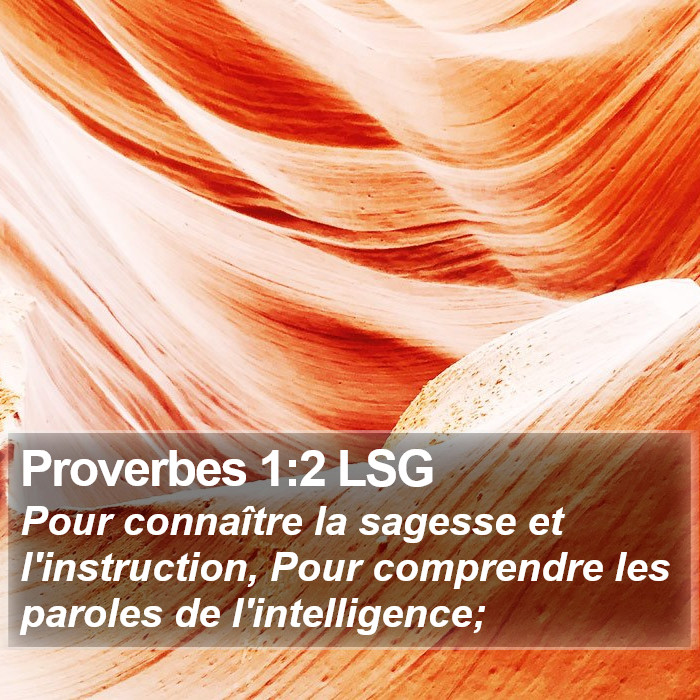 Proverbes 1:2 LSG Bible Study