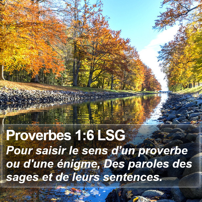 Proverbes 1:6 LSG Bible Study