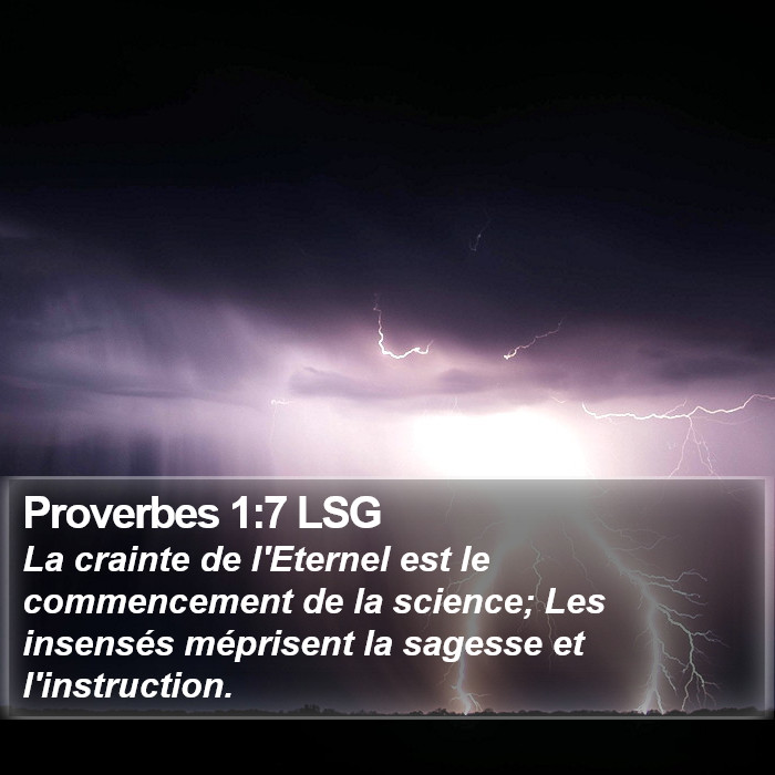 Proverbes 1:7 LSG Bible Study