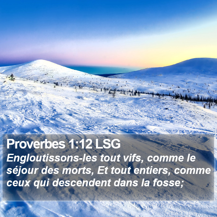 Proverbes 1:12 LSG Bible Study