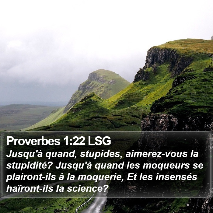 Proverbes 1:22 LSG Bible Study