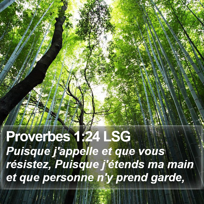 Proverbes 1:24 LSG Bible Study