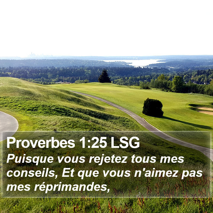 Proverbes 1:25 LSG Bible Study