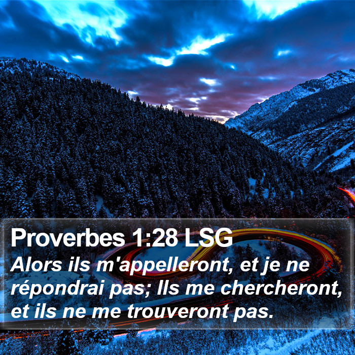 Proverbes 1:28 LSG Bible Study