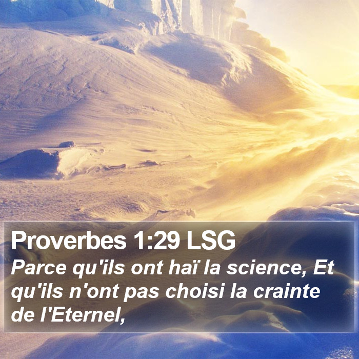 Proverbes 1:29 LSG Bible Study