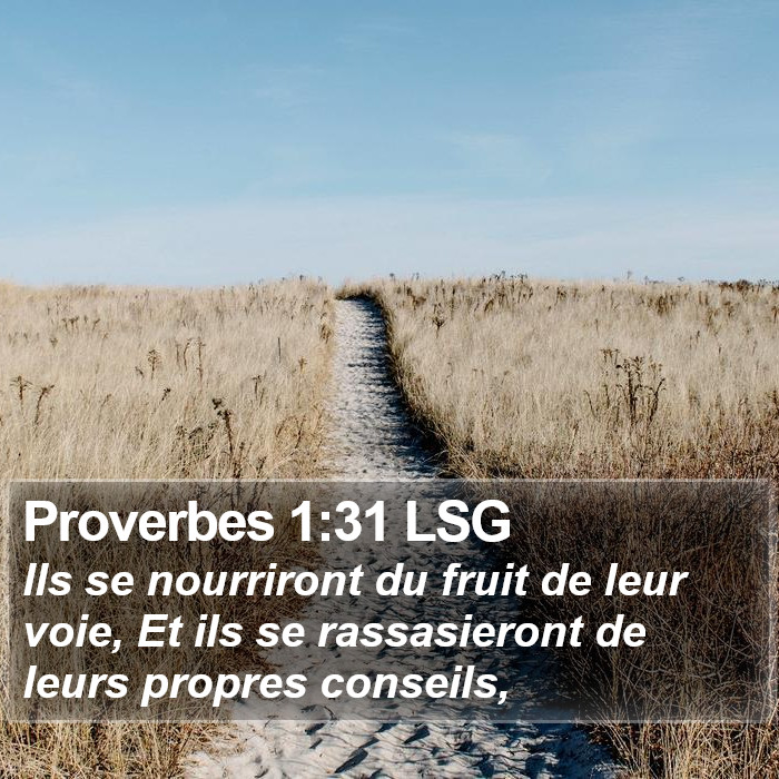 Proverbes 1:31 LSG Bible Study