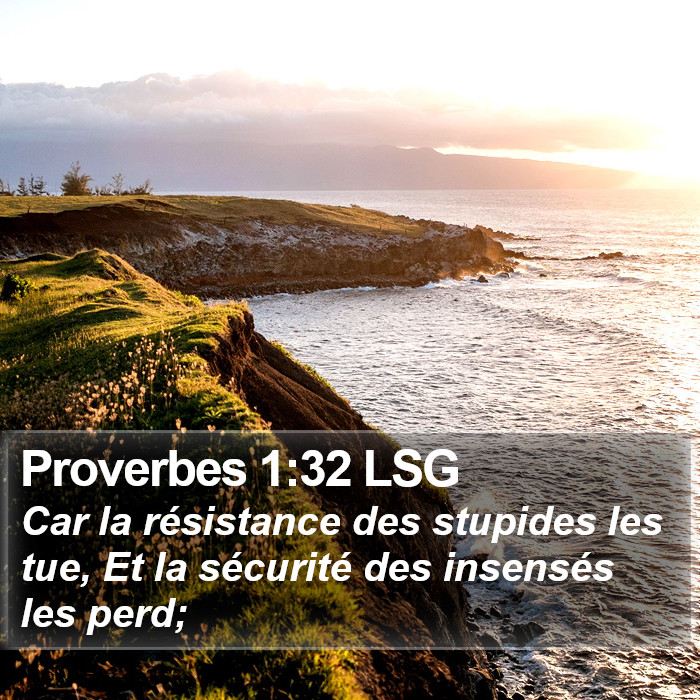 Proverbes 1:32 LSG Bible Study