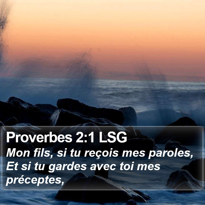 Proverbes 2:1 LSG Bible Study