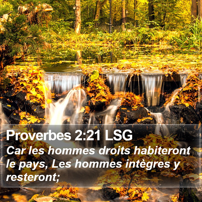 Proverbes 2:21 LSG Bible Study