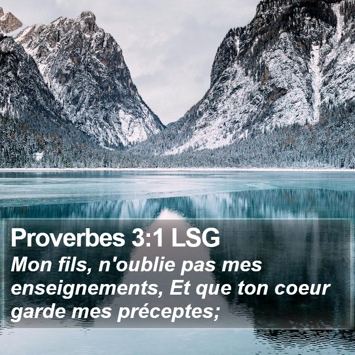 Proverbes 3:1 LSG Bible Study