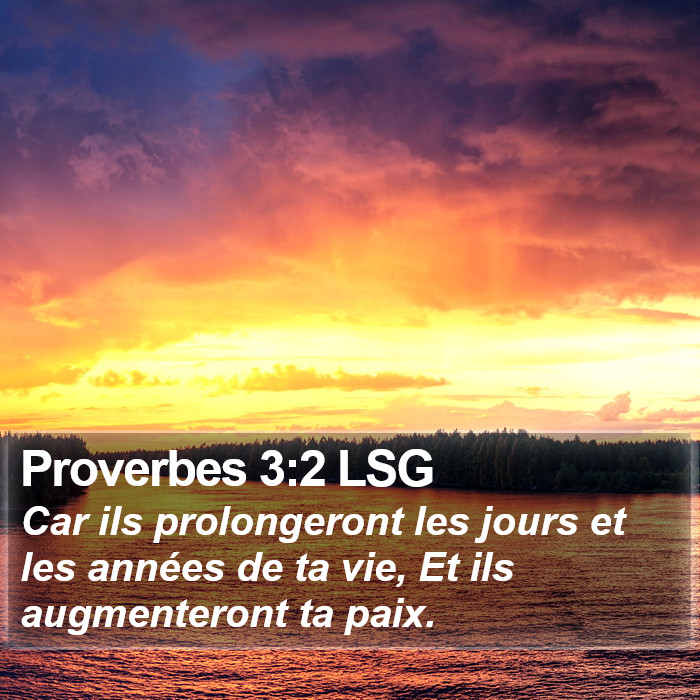 Proverbes 3:2 LSG Bible Study