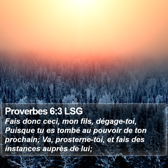 Proverbes 6:3 LSG Bible Study