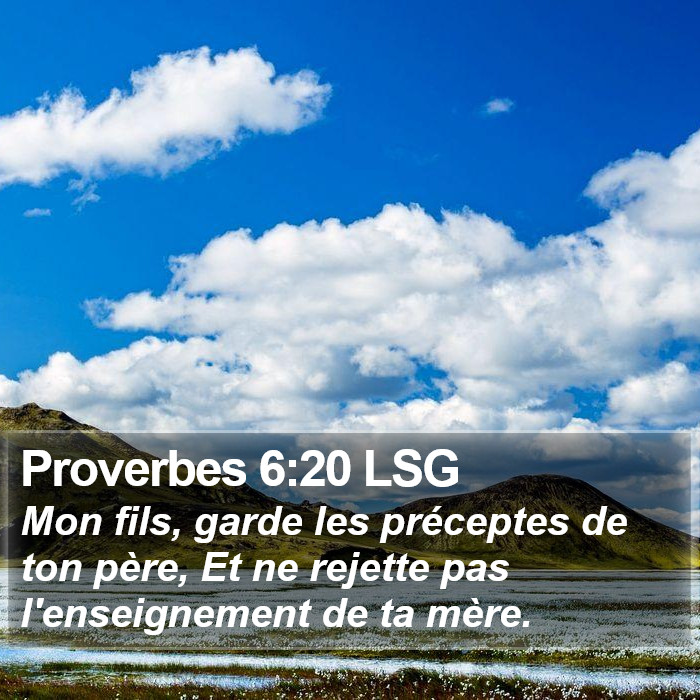 Proverbes 6:20 LSG Bible Study
