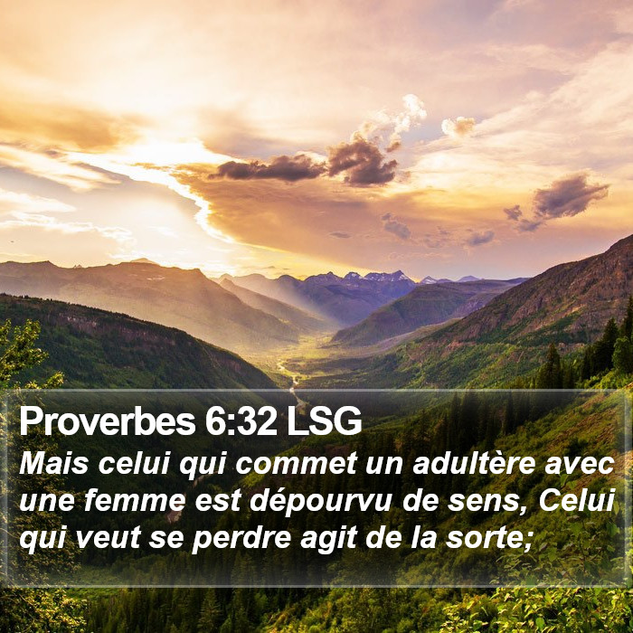 Proverbes 6:32 LSG Bible Study