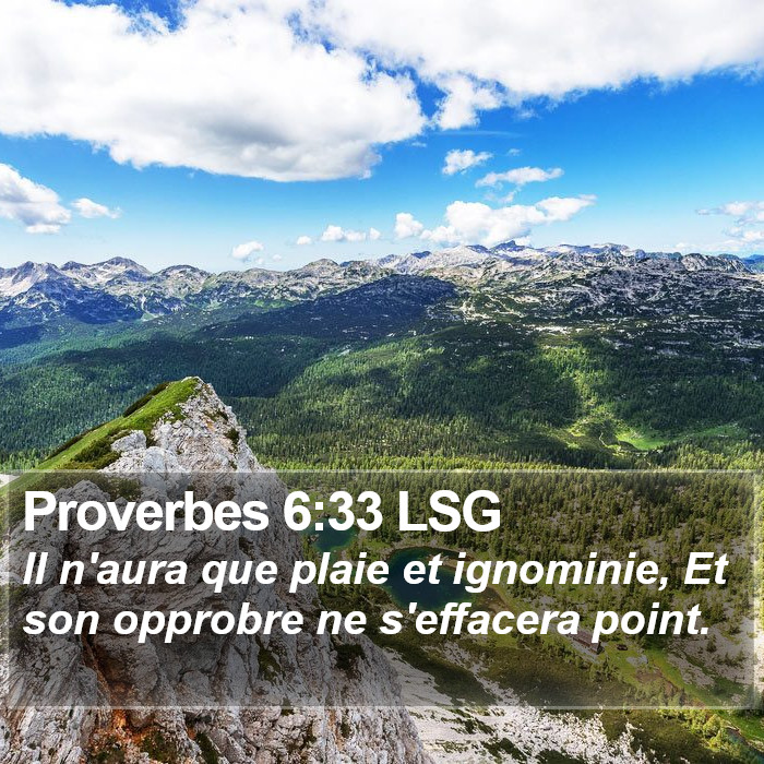 Proverbes 6:33 LSG Bible Study