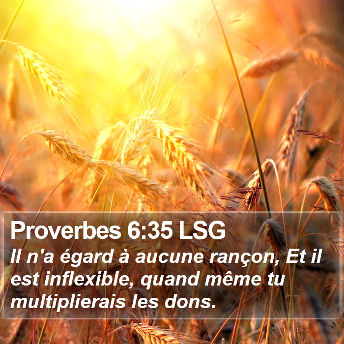 Proverbes 6:35 LSG Bible Study