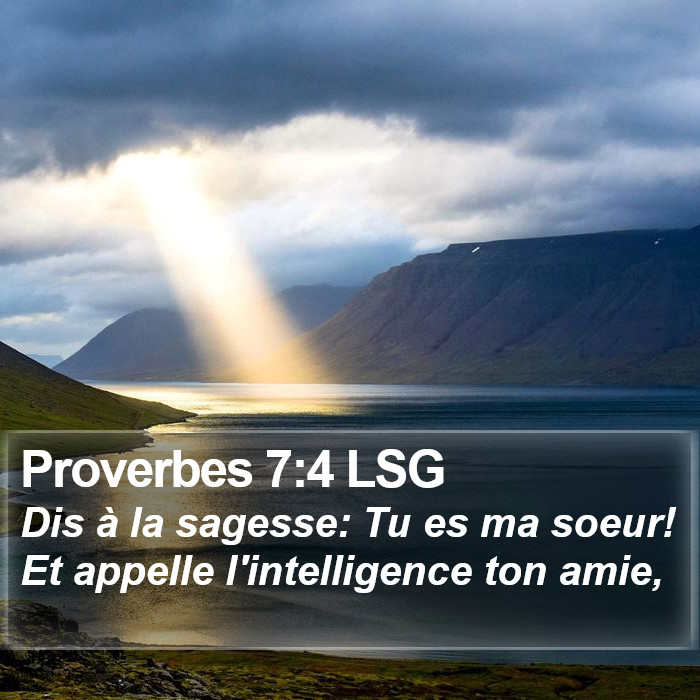 Proverbes 7:4 LSG Bible Study