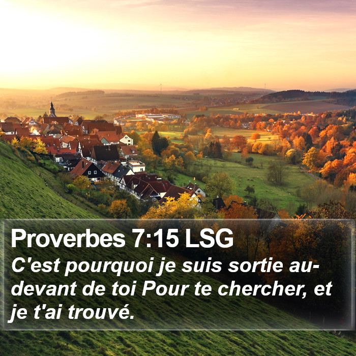 Proverbes 7:15 LSG Bible Study