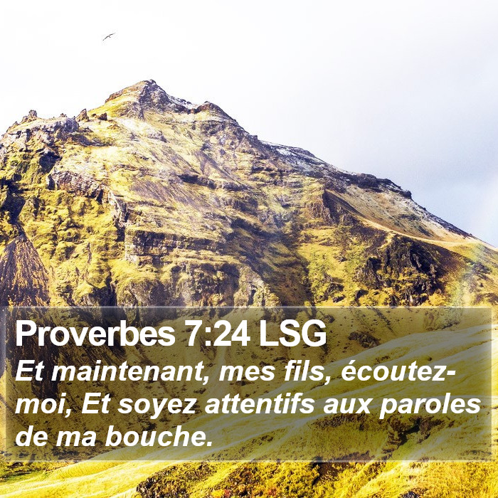 Proverbes 7:24 LSG Bible Study