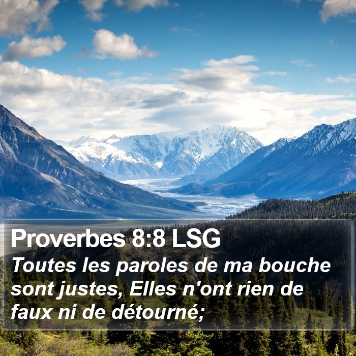 Proverbes 8:8 LSG Bible Study