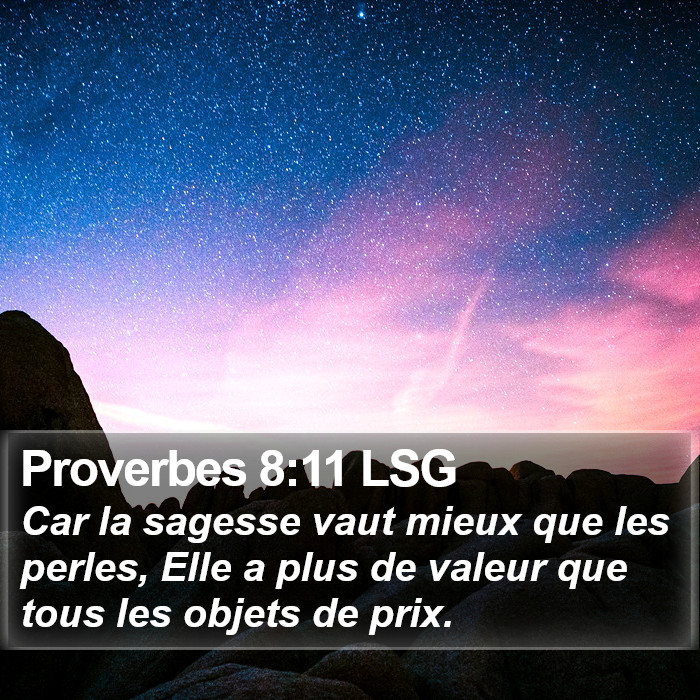 Proverbes 8:11 LSG Bible Study