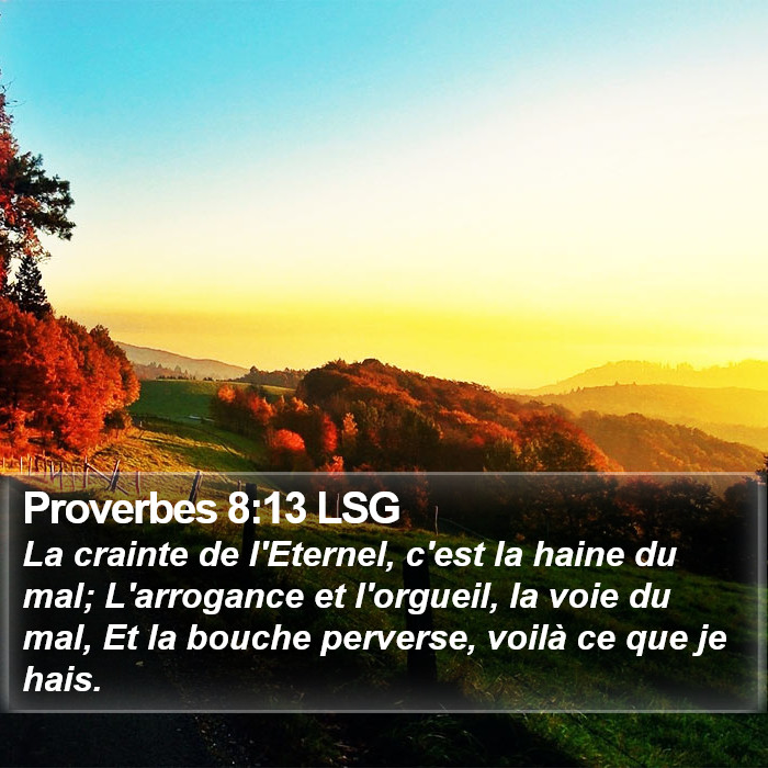 Proverbes 8:13 LSG Bible Study
