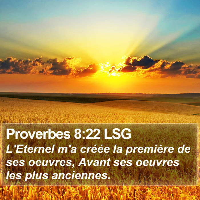Proverbes 8:22 LSG Bible Study