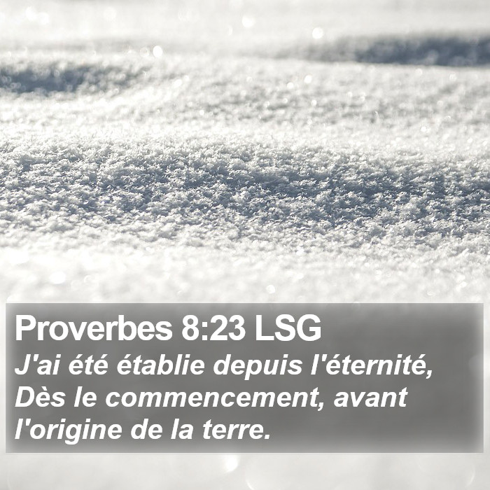 Proverbes 8:23 LSG Bible Study