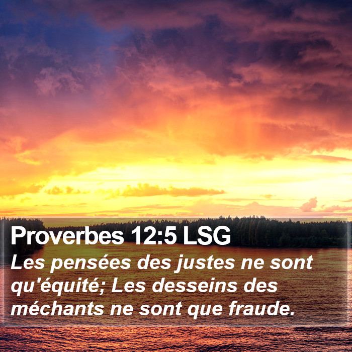 Proverbes 12:5 LSG Bible Study