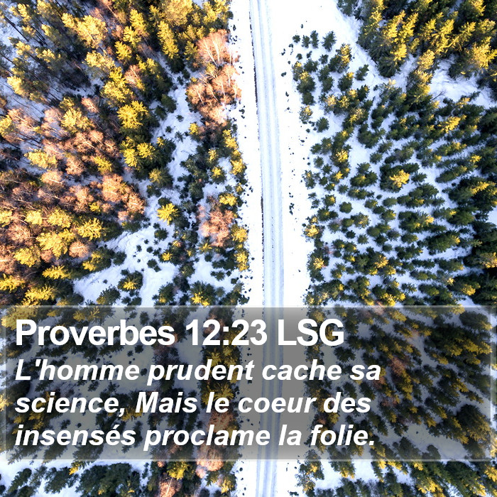 Proverbes 12:23 LSG Bible Study