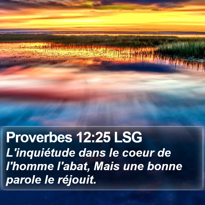 Proverbes 12:25 LSG Bible Study