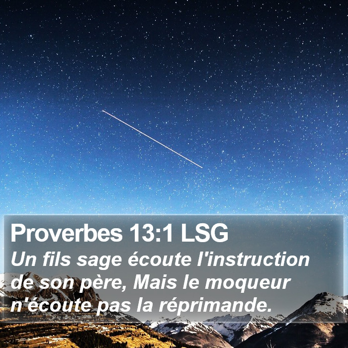 Proverbes 13:1 LSG Bible Study
