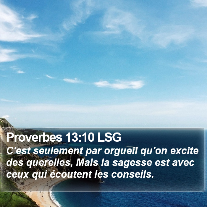 Proverbes 13:10 LSG Bible Study