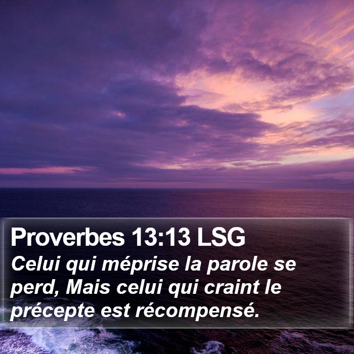 Proverbes 13:13 LSG Bible Study