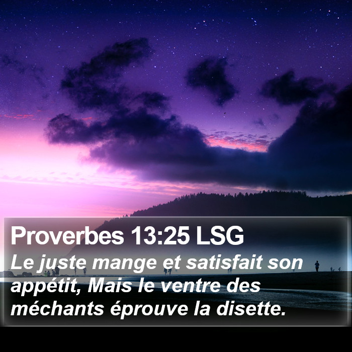 Proverbes 13:25 LSG Bible Study
