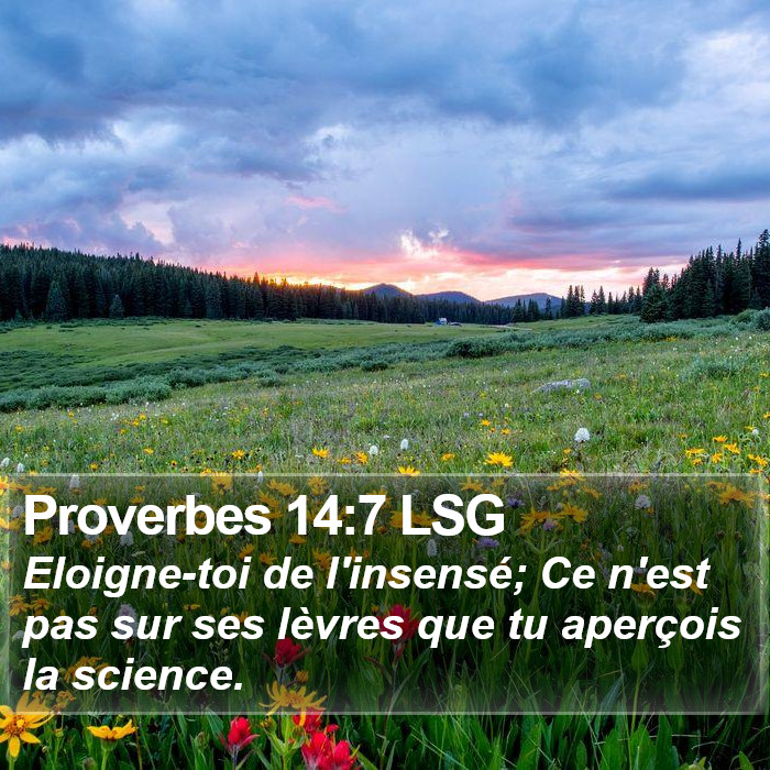 Proverbes 14:7 LSG Bible Study