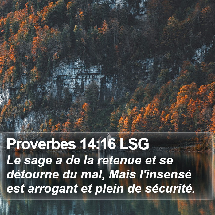 Proverbes 14:16 LSG Bible Study